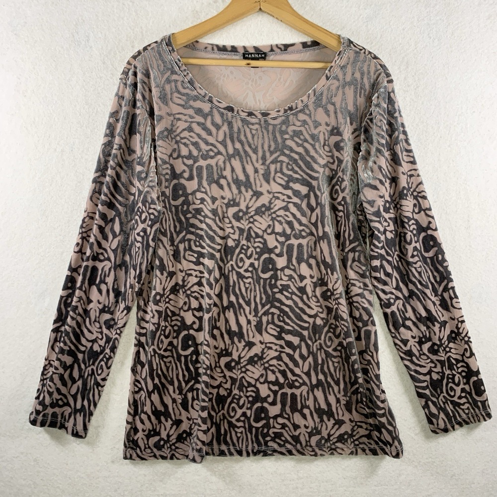 Fairy Grunge Womens Velvet Burnout Long Sleeve Top Sz M Lavendar Stretch Layer